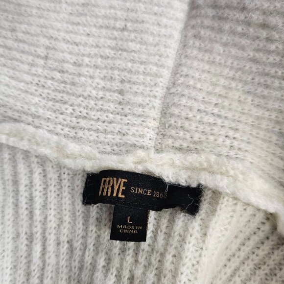 FRYE Womens Salt Breeze Cardigan, Large, Cream, Soft Knit Fringe, Tie Waist - Picture 5 of 9